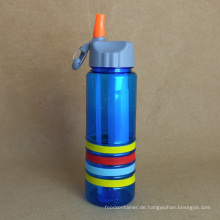 Plastikwasser-Flasche, PC-Flasche mit Stroh